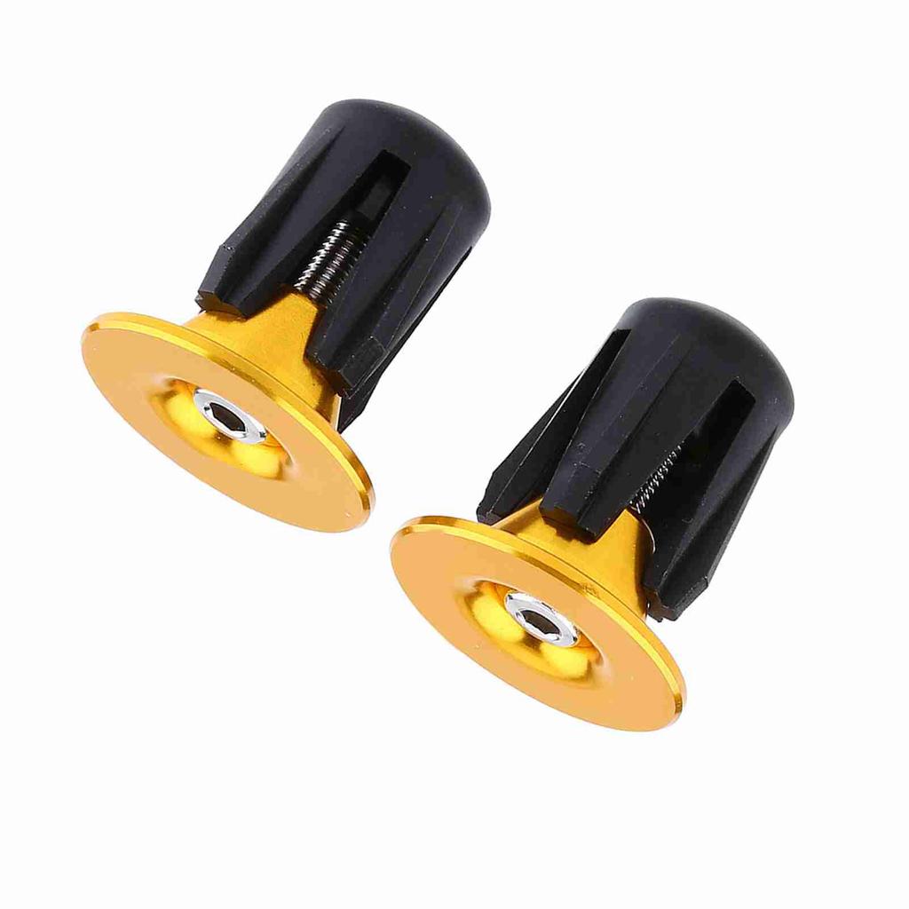 2 шт. цветные алюминиевые велосипедные рули, ручки, заглушки, колпачки (Золото)