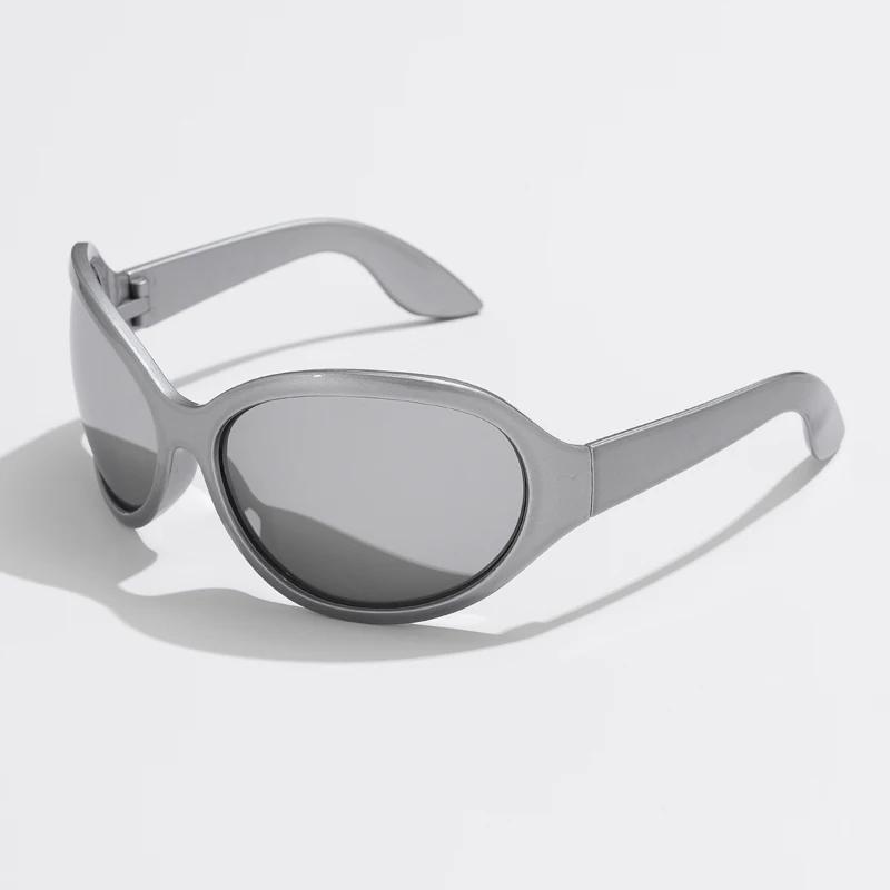 Модный бренд Y2K Панк Солнцезащитные очки Новые Женские Мужские Овальные Спортивные Солнцезащитные очки Женские Оверсайз Черные Очки Очки UV400