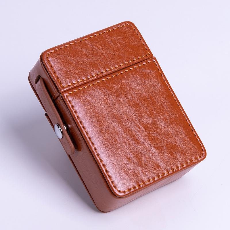 Pocket Leather Cigarette Case Lighter Bag Box Storage Organizer Smoking Tools Accessories Waterproof Cigar Man Birthday Gift