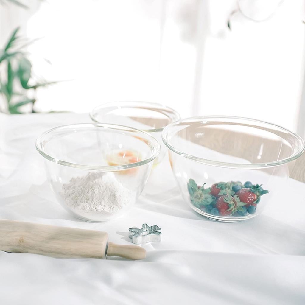 Hario Made In Japan Glass BUONO Kitchen Set of Clear (Hario) Heat-Resistant Bowls, 900ml, MXP-90-BK, 3,