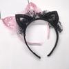 Девушки милые кошачьи уши в форме марлевых повязка на голову с блестками повязка для волос обруч аксессуары