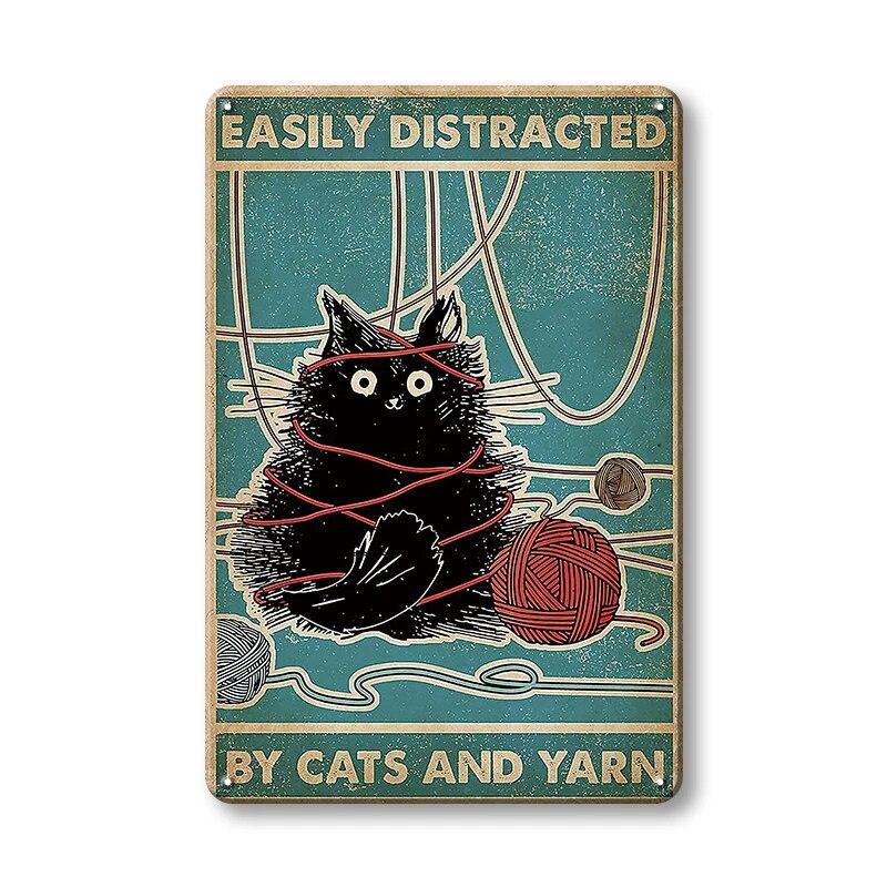 Винтажные металлические плакаты с черным котом, жестяная вывеска, мой Господь, настенные панно, забавные украшения, настенная живопись, модный стиль, домашний железный декор