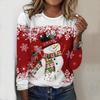 2025 Autumn & Winter Women's New Casual Crew Neck Long Sleeve Top 3D Christmas Pattern Ideal Halloween Christmas Gift