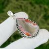 Pear Natural Crazy Lace Agate Wedding Trendy Engagement Bezel Pendant 925 Silver