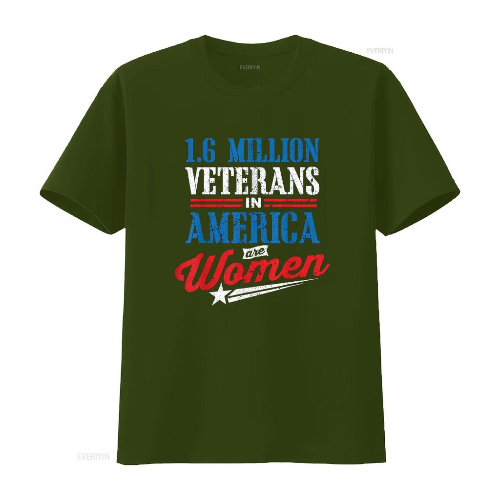 1 6 Million Female Veteran Women Veterans Day T Shirt vintage Washed Casual homme Breathable streetwear Versatile Unisex