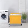 Foldable Commercial Laundry Cart with Wheels, Yellow, 100kg Capacity, Heavy Duty Rolling Hamper, Collapsible Laundry Sorter