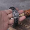 Сталь 316L Viking Vegvisir Компас Подвеска Кожаный Браслет для Мужчин Символ Одина Ювелирное Изделие