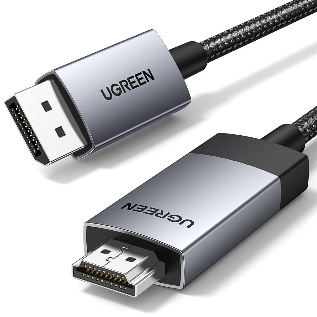 DisplayPort HDMI 4K 60Hz Braided Cable 1m Gray