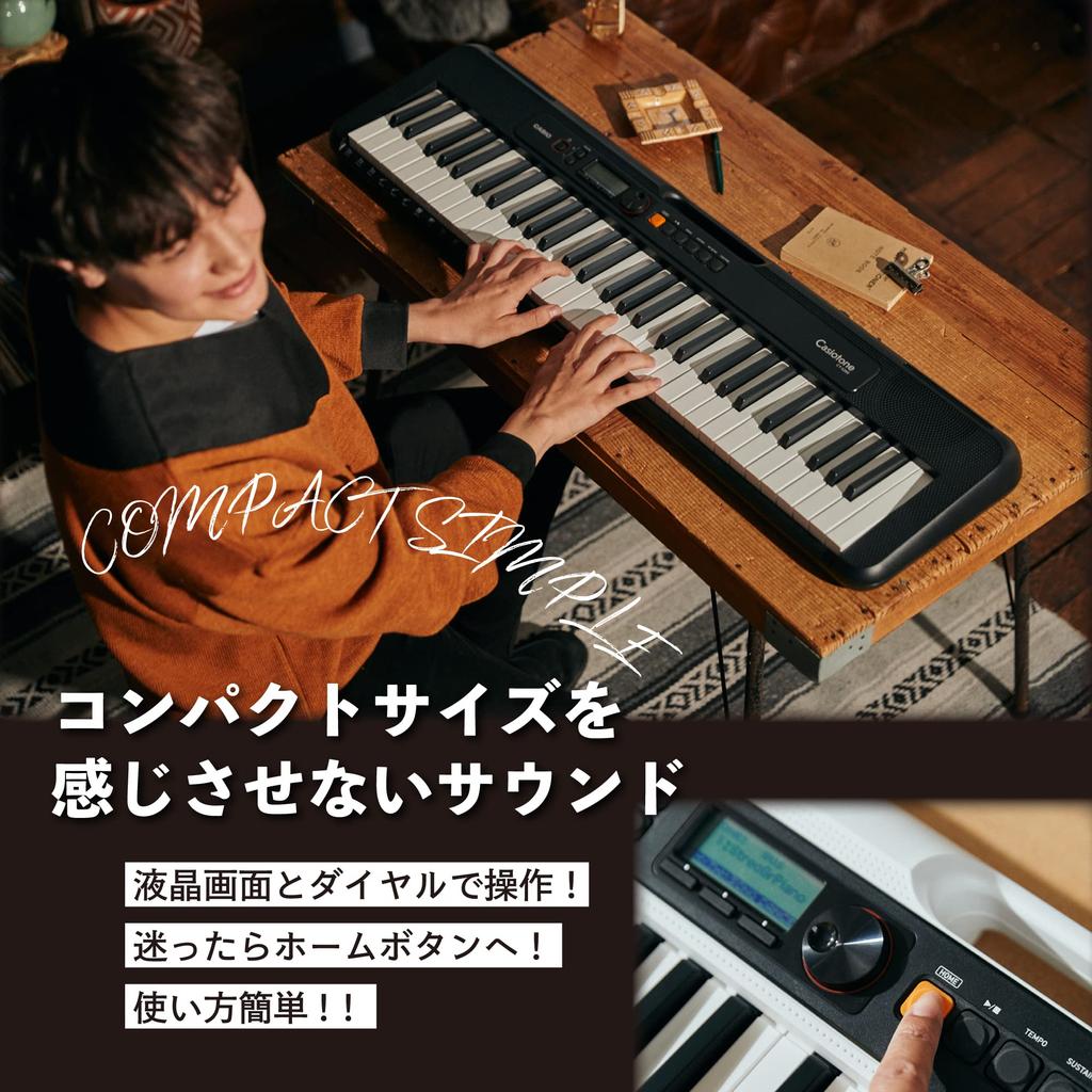 Casio Электронное пианино Casiotone 61 клавиша Легкое Компактное Удобное для переноски Популярный дизайн Режим танцевальной музыки CT-S200BK (черный) &