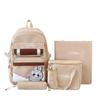 New Student Schoolbag Large Capacity Cartoon Four Piece Set Backpack Cute Primary and Secondary School Students Backpack Meal Bag Tutoring Bag