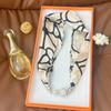 Silk Scarf Women's Spring, Autumn and Summer New Fashion Neck Protection Decoration Long Necklace Type Magnetic Buckle Scarf Small Scarf