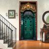Copper Green with Golden Door Sticker Wallpaper PVC Landscape Home Decor Furniture Vinyl Wrap Waterproof Wall Sticker Bedroom Door Decorative Film