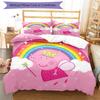 3pcs Peppa Pig2 pattern bedding set duvet cover set includes duvet cover &pillowcases, perfect all season bedroom decoration & gift