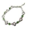 [N6350] - Silver Green 'Love' Designer Bracelet