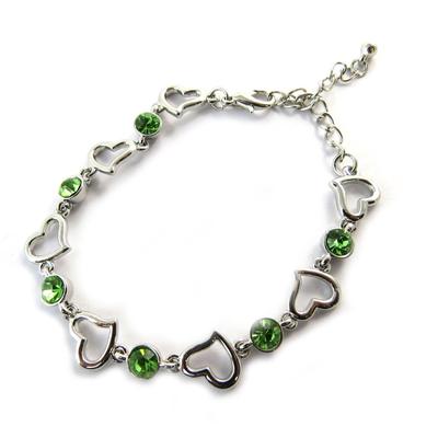 [N6350] — Серебристо-зеленый дизайнерский браслет «Love»