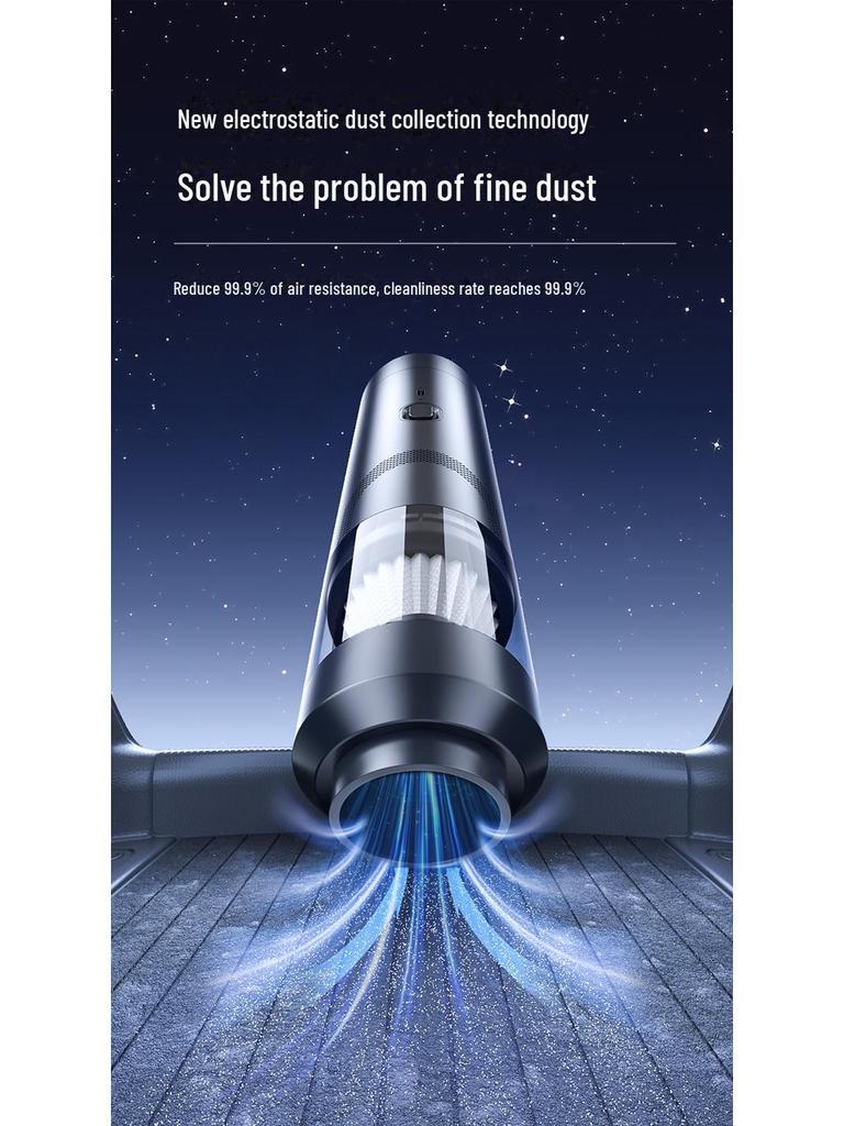 Компактный беспроводной автомобильный пылесос с мощным всасыванием и функцией выдува