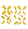 Almond-Shaped Fresh Mango Fake Nail Patches - Detachable, Wearable, Energetic Design