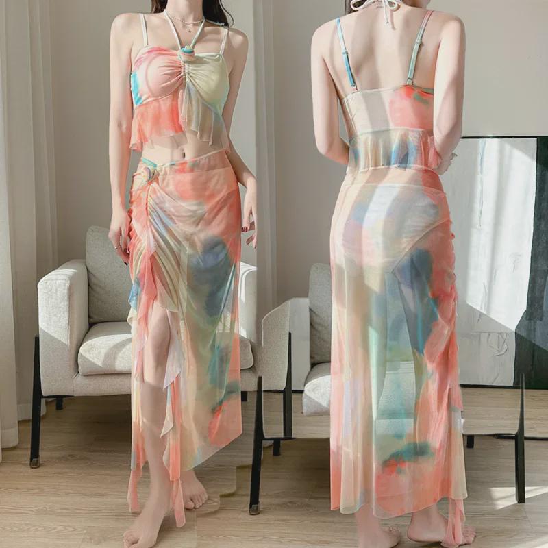 Женский раздельный купальник бикини 2025 - Стиль интернет-знаменитости для курортов и горячих источников