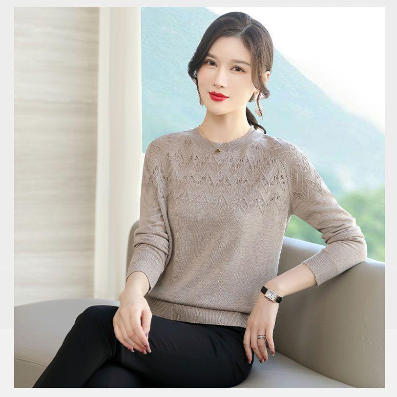 Свободный и утягивающий женский свитер осень-зима новый стиль ажурный узор рыбий хвост вязаный базовый свитер и топ