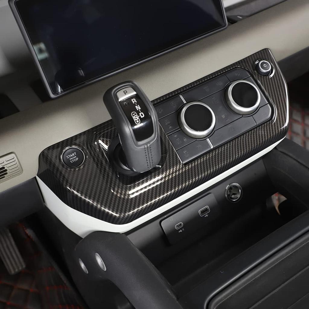 PIUGILH Car Center Control Panel Frame Cover & Air Conditioning Switch Panel Inner Trim Accessories for Land Rover Defender 110 2020 2021 2022 2023