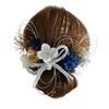 Preserved Flower Hair Ornament with Braided Mizuhiki and Gold Leaf for and Japanese Clothing [Bria] Coming-of-Age Ceremonies, Graduations, Weddings,