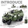 1:20 Dongfeng MS Off-road Armored Vehicle Model Sound Light Pull Back Simulation Alloy Military Model Car Diecast Toy Boy Gift
