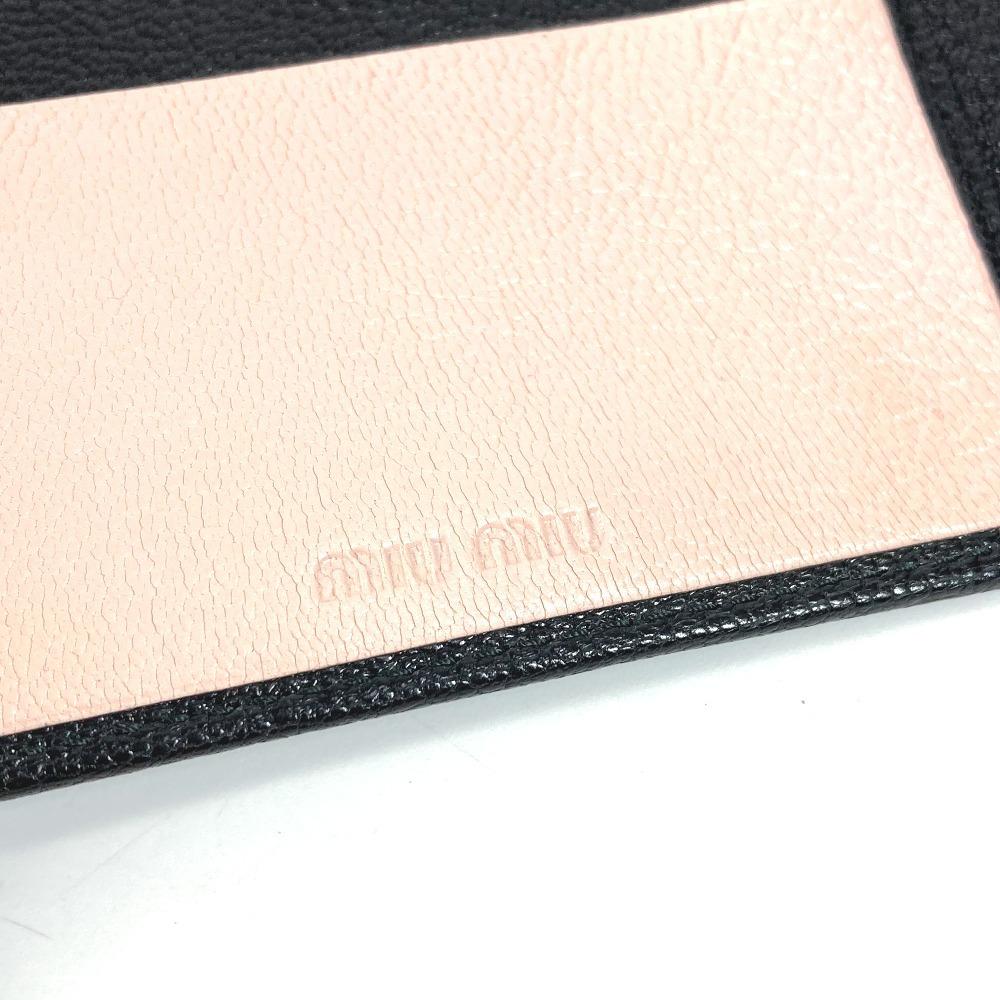 MIUMIU 5MD001 Держатель для визиток Пропускной кошелек логотип Двустворчатый Канцелярские принадлежности Держатель для карт