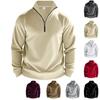 Winter Men's Hoodie Casual Zipper Stand Collar Plus Cashmere Solid Color Men's Coat