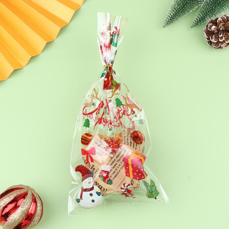50 шт. рождественских серий конфетных мешочков, подарочный пакет Санта-Снеговика, рождественские украшения 2024 года, рождественские подарочные пакеты, упаковочные материалы для печенья