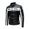 New Men's Patchwork Fashion Leather Jacket Jacket New Motorcycle Leather Jacket Large Size Men's Wear