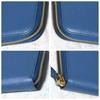 Rare color PRADA long wallet round zipper blue leather logo metal fittings