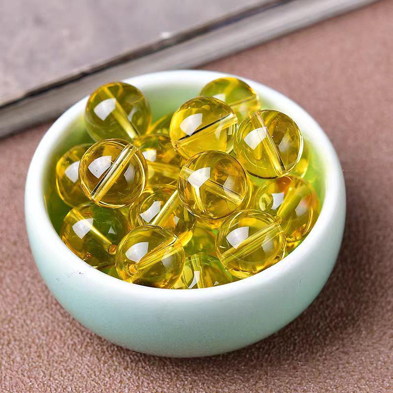 Браслет из натурального цитрина класса 7А, россыпь бусин - Чистые бразильские хрустальные бусины-разделители