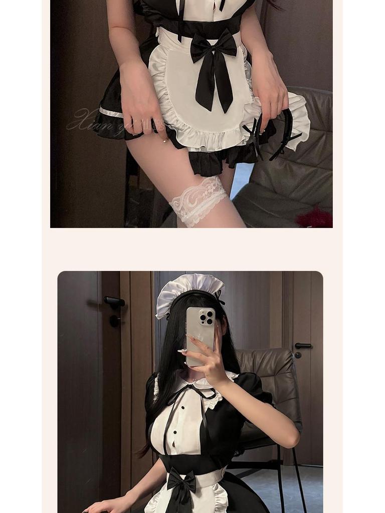 Xianyi Lingerie Косплей горничной чистого желания: Сексуальный быстросъемный костюм на Хэллоуин для маленькой груди