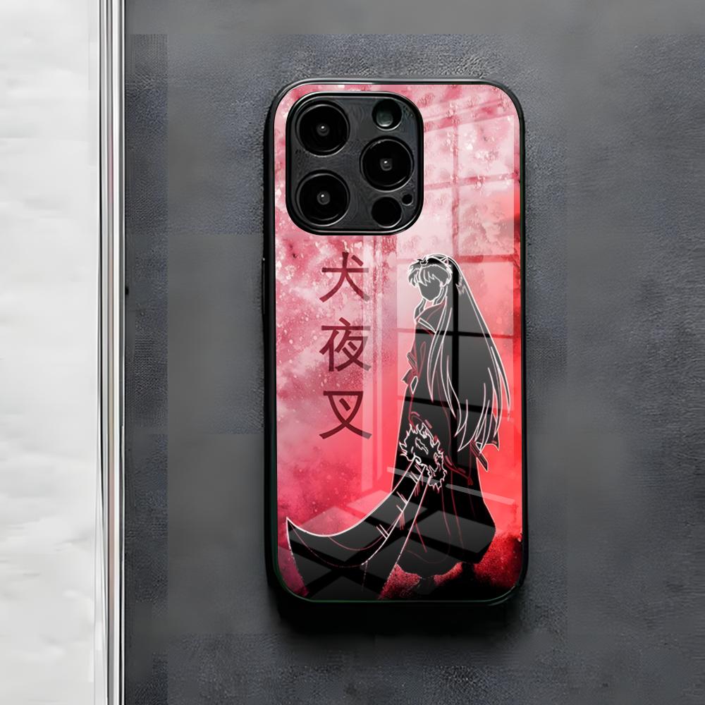 Anime I-Inuyasha Phone Case For IPhone 17 Air 16 E Pro Max 15 14 13 Mini 12 Pro 11 Max Plus Black Glass Cover