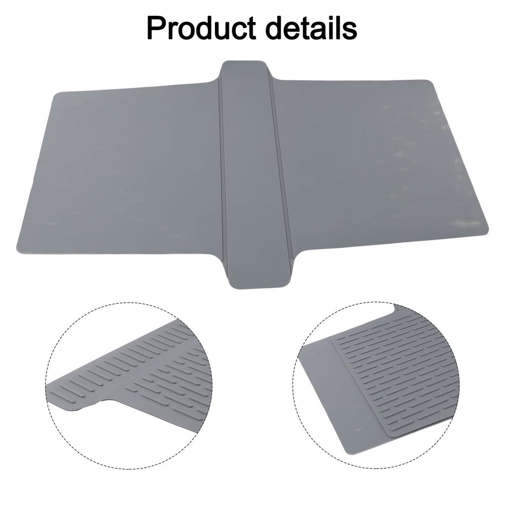 Dishwasher Safe Black Silicone Sink Mat Double Sink Cover Easy To Clean Fresh Kitchen Atmosphere Dishwashing Area