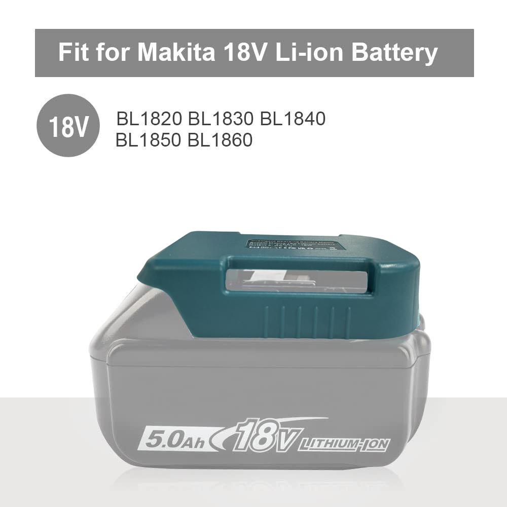 1 шт. Стойка-держатель для аккумуляторов Makita 18V Lithium, портативный адаптер с портом USB-зарядки и портом Type-C, быстрая зарядка