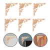 6 Pcs Wood Carving Horn Flower Home Decor Wooden Appliques Carved Decals Ornaments Cabinet Onlays