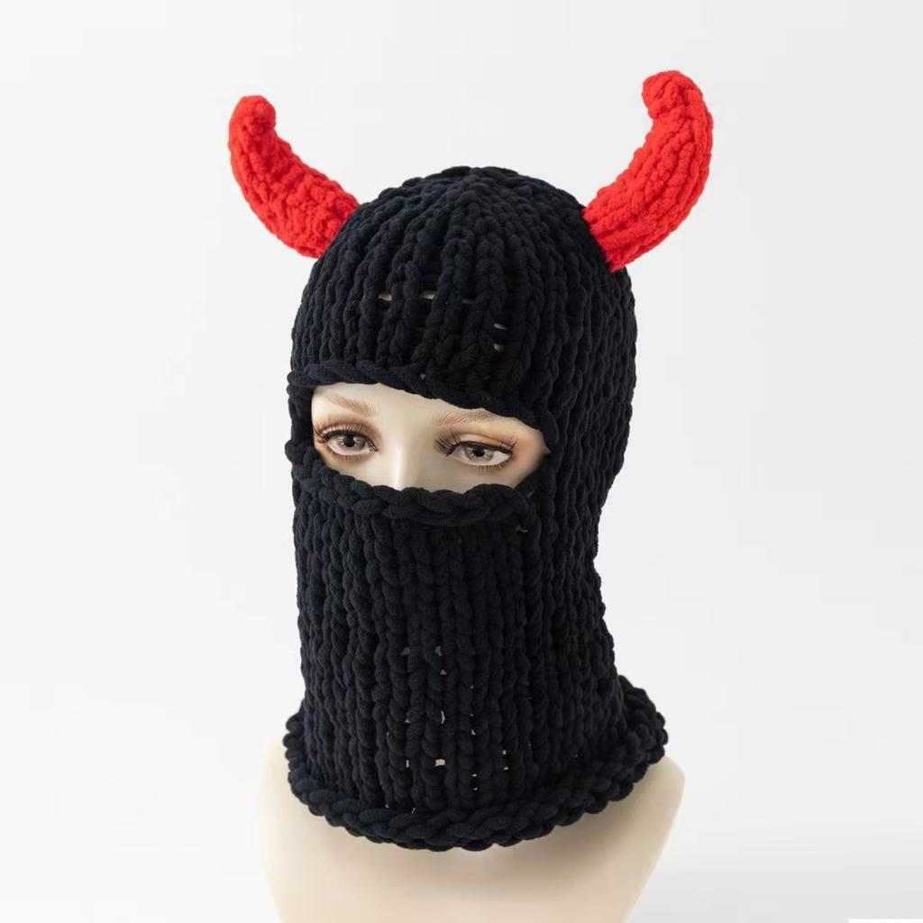 2020Fashion Womens Knit Full Face Ski Mask Crochet Balaclava Winter Warm Kawaii Cute Bunny Ears Knitted Balaclava Face Cover Mask
