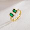 High-Grade Retro Green Zircon Ring for Women - European & American Style, Light Luxury, Niche, All-Match Fashion Design.