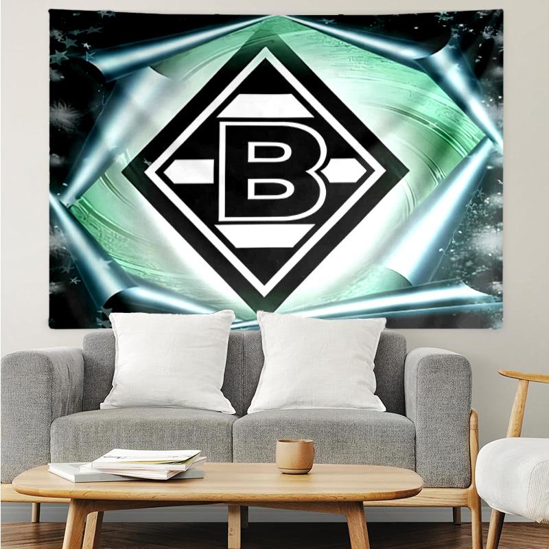 Borussia Monchengladbach logo Tapestry for Bedroom Aesthetic Classroom Tapestries Wall Hanging for Living Room Dorm Office,Ideal Creative Gift