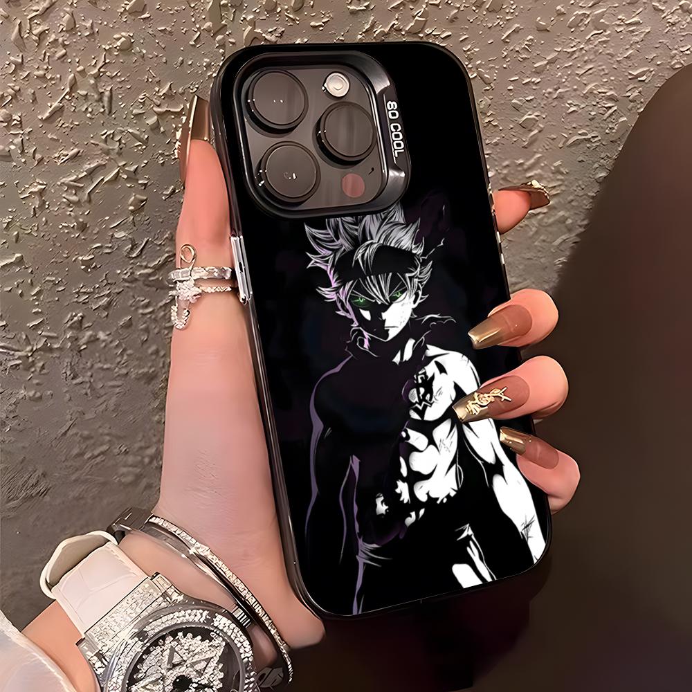 B-Black Hot Clover Phone Case For IPhone17 Air 16 15 14 Plus 13 12 11 Pro XS Max Silver Black Bumper Case