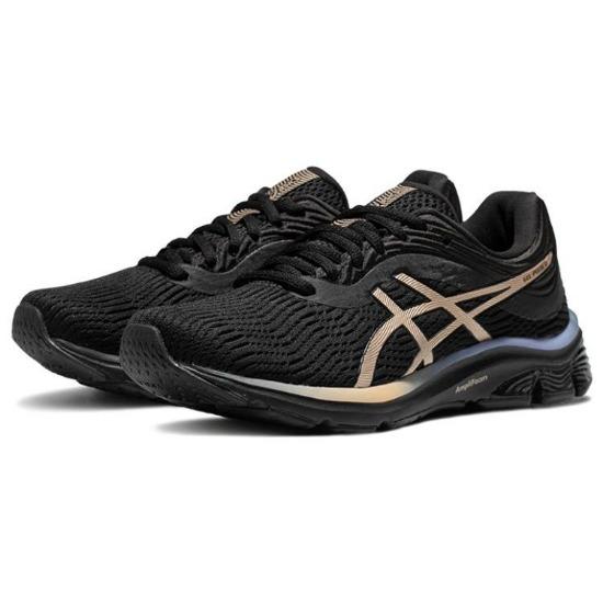 Asics Gel-Pulse 11 Шнуровка Прочные Дышащие Низкие Кроссовки для Бега Женские Кроссовки для Бега Черный Розовый 1012B138-003