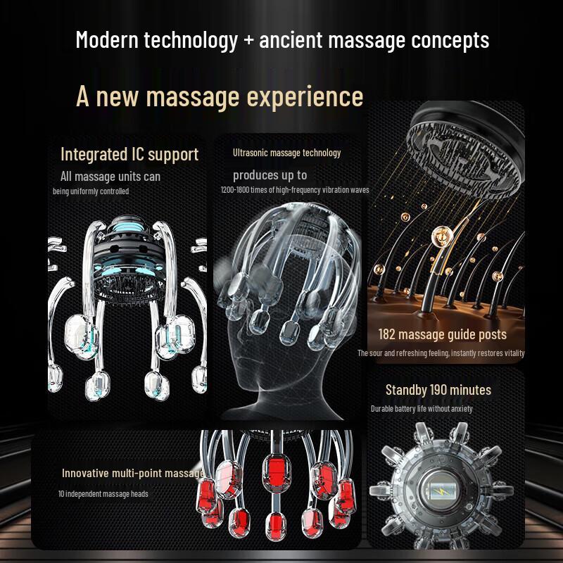 HEZHENG HZ-RELAX-3 Wireless Electric Head Massager
