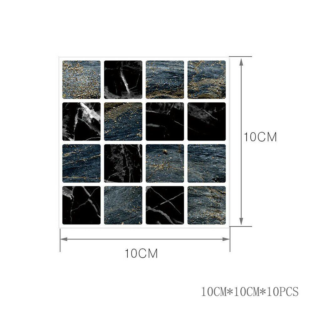 Яркие 10 шт. Наклейки на кухонную плитку с мозаичным узором Самоклеящийся декор для стен