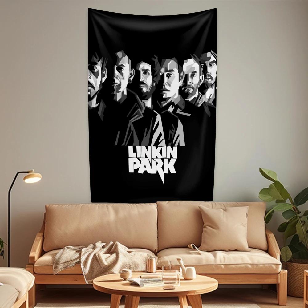 Гобелен Рок-н-ролл Музыка Linkin Park Рок-группа Домашнее украшение Настенное украшение Спальня Общежитие Фоновая ткань Декор для концерта