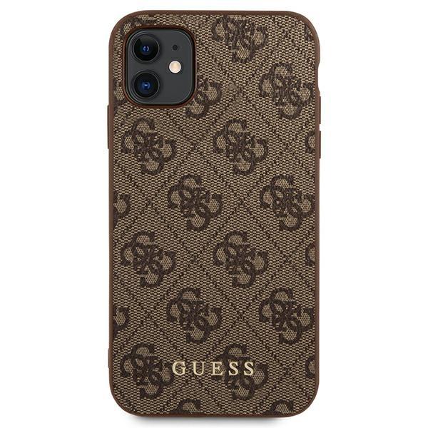 Guess Guhcn61G4Gfbr Iphone 11 / Xr 6,1Brown/Brązowy Twarde Etui 4G Metalowe Złote Logo