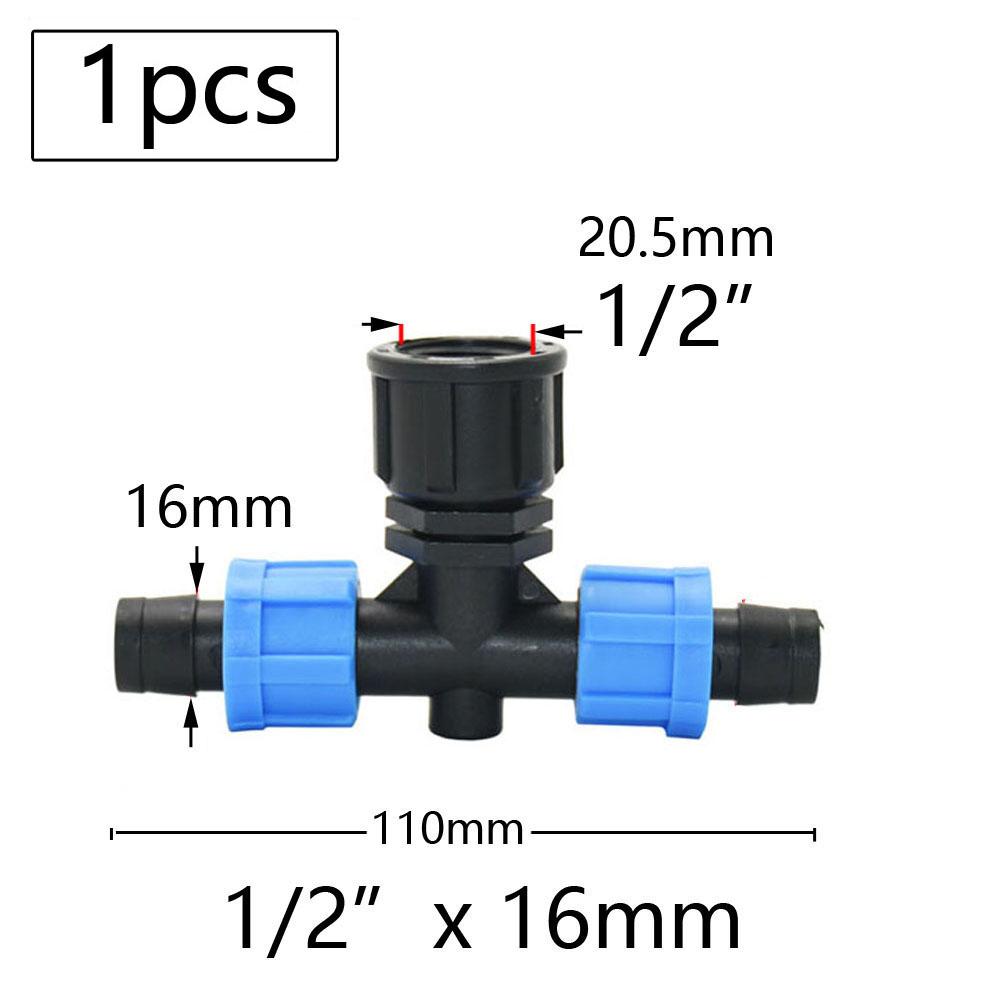 16mm Micro Irrigation Drip Tape Connectors Tee Repair Elbow End Plug Tap Fittings Locked Hose Joints Greenhouse Coupler