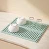2 Piece Silicone Counter Top Drying Mat Non-Slip Insulated Mat Dish Draining Mat  Pot