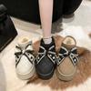 Сапоги Bow Snow Boots женские зимние бархатные утолщенные хлопковые сапоги теплые хлопковые туфли модные увеличивающие рост толстые подошвы симпатичные нескользящие сапоги