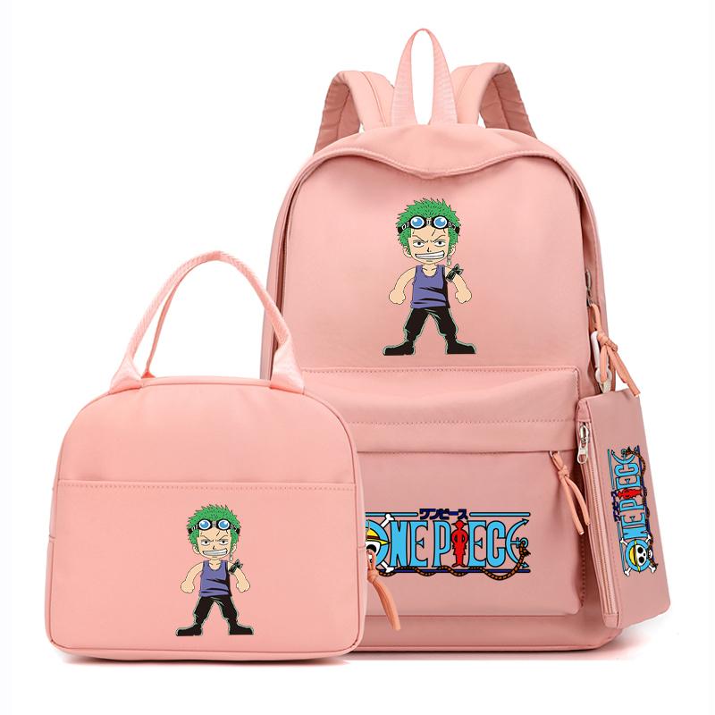 Цельный рюкзак в стиле аниме, 3 шт./компл., рюкзак для девочек-подростков, школьный рюкзак с сумкой для обеда, сумка для книг, удобная дорожная сумка